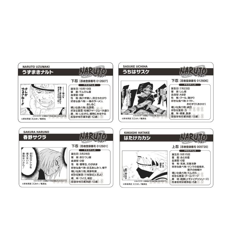 『ＮＡＲＵＴＯ－ナルト－』バースデイコレクションカード２０２６　４枚セット（うずまきナルト／うちはサスケ／春野サクラ／はたけカカシ）　ＢＦ１
