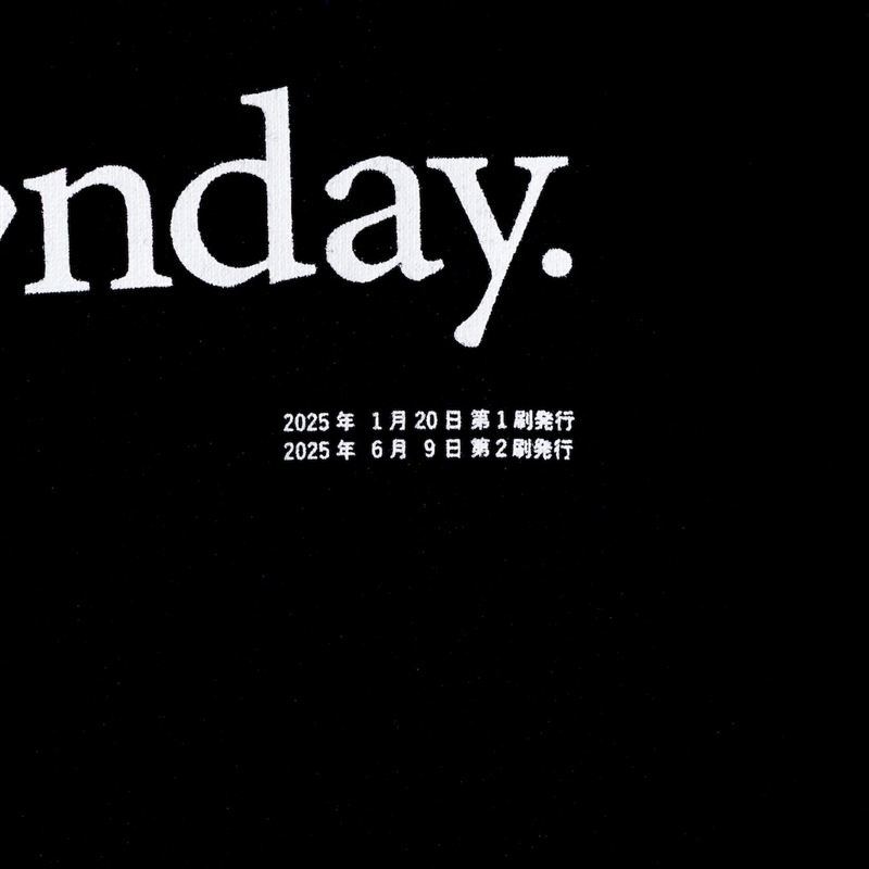 『Ｅｖｅｒｙ　Ｍｏｎｄａｙ』＿ＬＯＧＯクルー第二版＿ＢＬＡＣＫ　Ｌサイズ Lサイズ