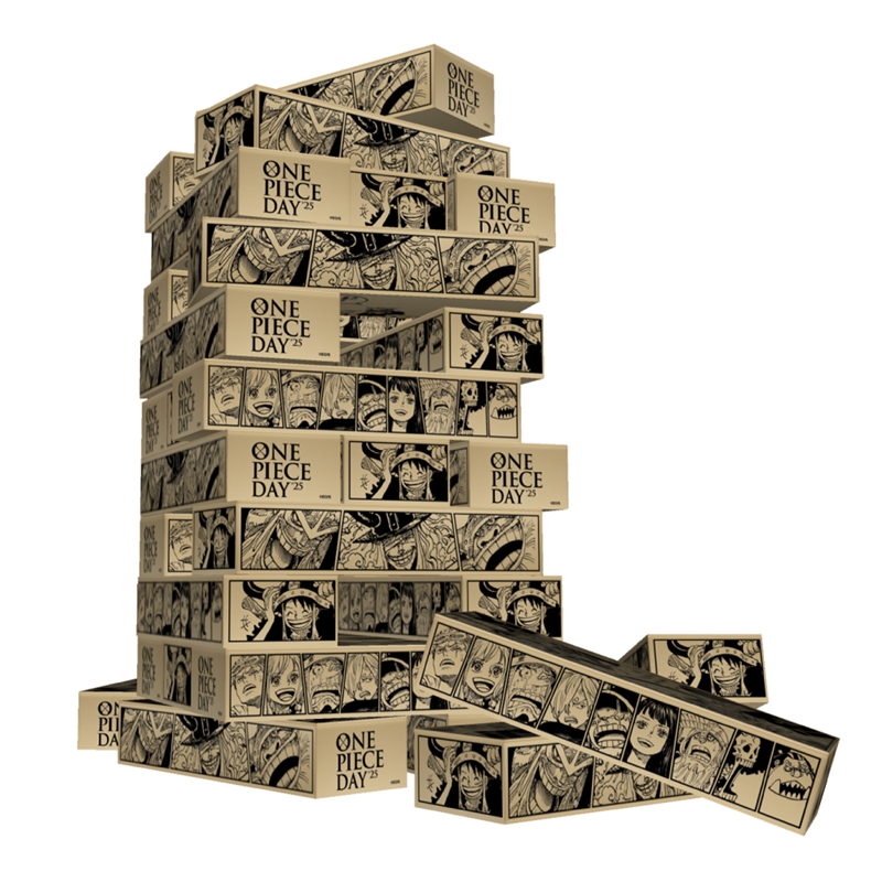 『ＯＮＥ　ＰＩＥＣＥ』でっけェダンボール製バランスタワー