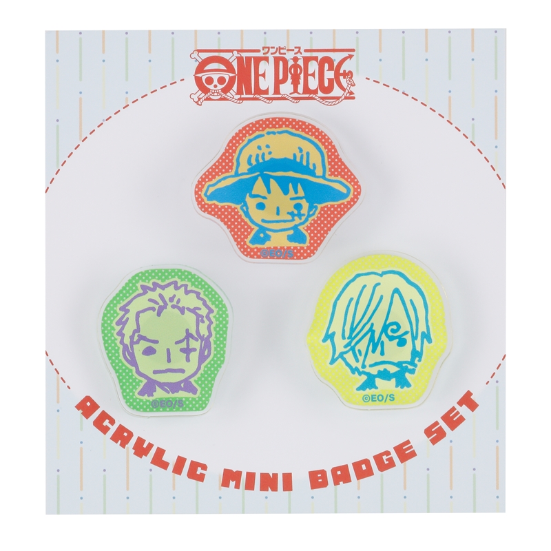 『ＯＮＥ　ＰＩＥＣＥ』アクリルｍｉｎｉバッジ３個セット　（ルフィ＆ゾロ＆サンジ）　ＢＣ３