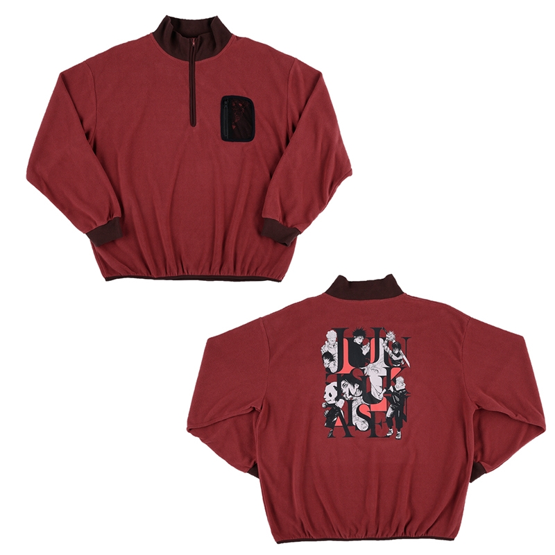 『呪術廻戦』フリースハーフジッププルオーバー　フリーサイズ　ＢＤ４－ＪＳ