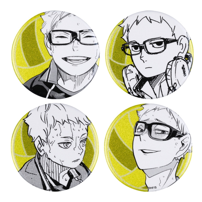 『ハイキュー！！』缶バッジ４個セット　ＥＭＯＴＩＯＮＳ　月島蛍　ＢＥ１