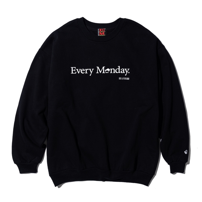 『Ｅｖｅｒｙ　Ｍｏｎｄａｙ』＿ＬＯＧＯクルー第二版＿ＢＬＡＣＫ　Ｌサイズ Lサイズ