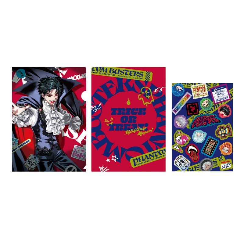 『ファントムバスターズ』デコれるステッカー付き クリアファイル【GHOST & FRIENDS POPUP ver】モガリ