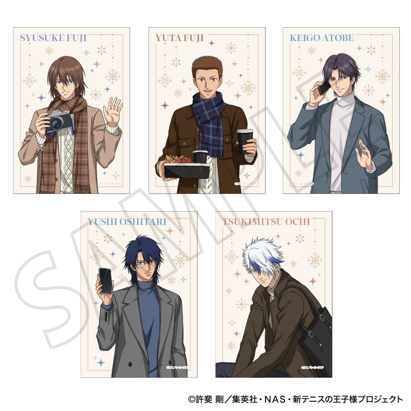 『新テニスの王子様』ブロマイドセットB(不二周助、不二裕太、跡部景吾、忍足侑士、越知月光)/冬のおでかけ