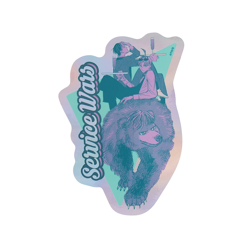 『接客無双』オーロラシャインステッカー（１００×１００ｍｍ以内変形サイズ）　ＢＤ１−ＪＮＰＧ