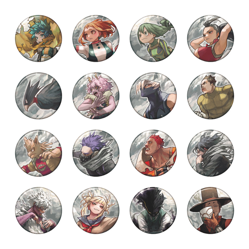 『僕のヒーローアカデミア』コレクション缶バッジ KEY VISUAL HEROES VS VILLAINS EXTREME 全種セット (全16種入り) <僕のヒーローアカデミア原画展> BE2