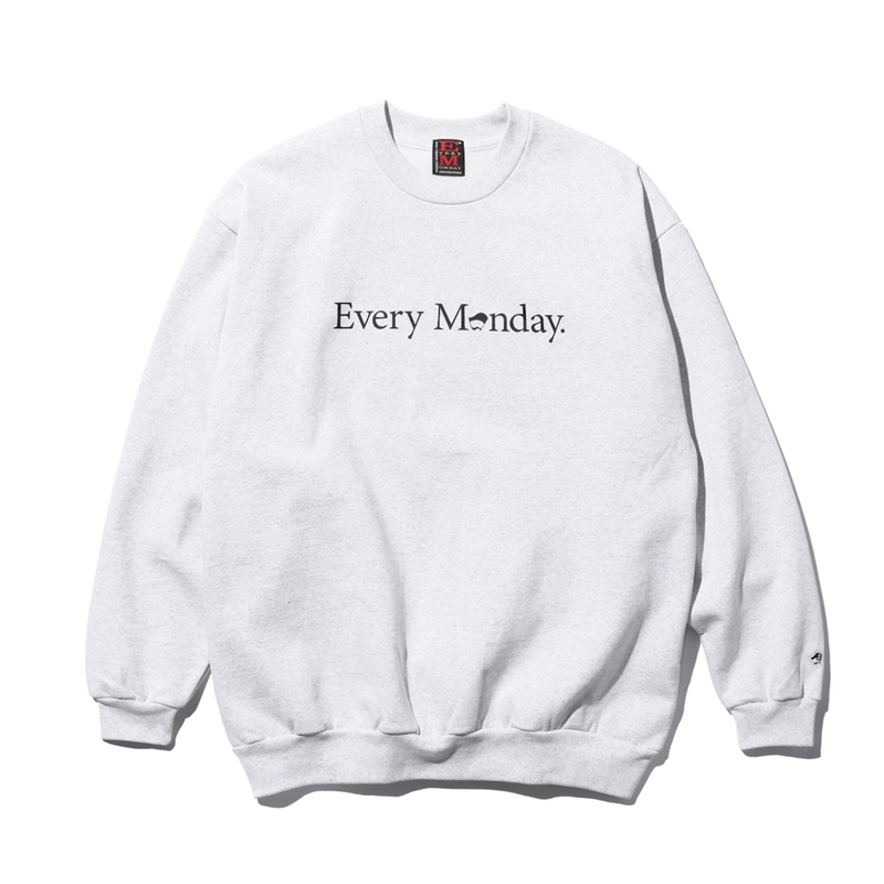 『Ｅｖｅｒｙ　Ｍｏｎｄａｙ』＿ＬＯＧＯクルー＿ＧＲＥＹ　Ｍサイズ