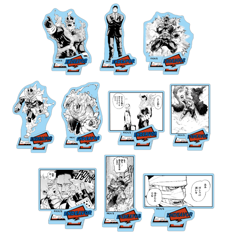ＪＣＳ限定　『僕のヒーローアカデミア』アクリルフィギュアコレクション“ＨＥＲＯＥＳ”　エンデヴァー　全種セット　（全１０種入り）　ＢＥ３