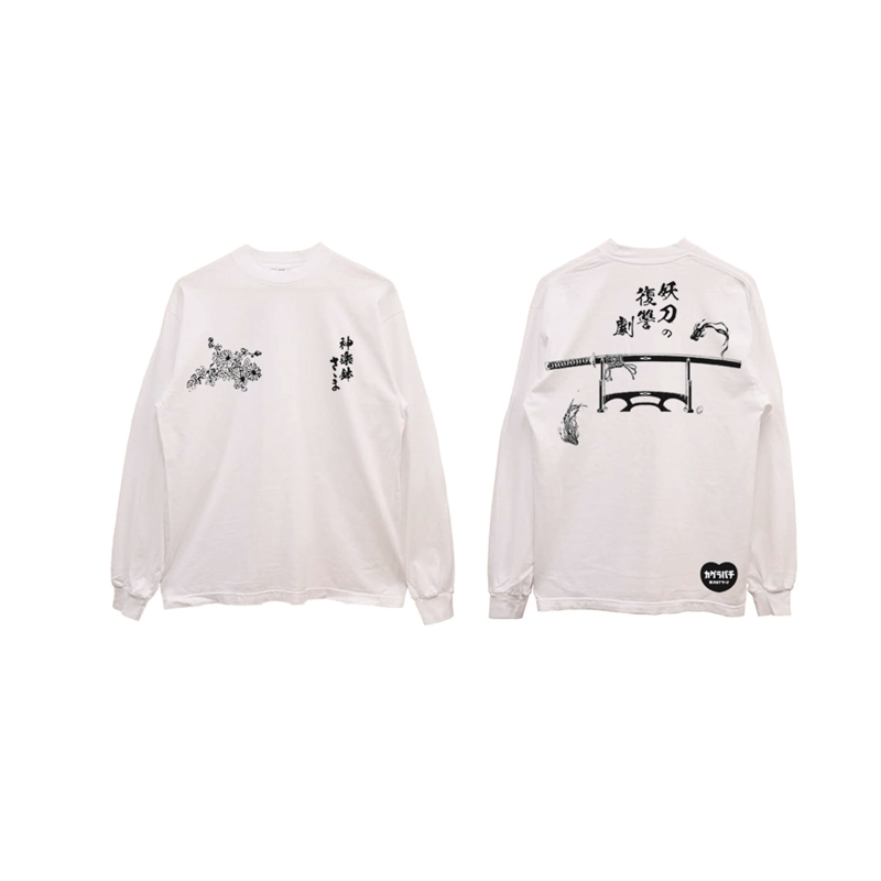 【ＴＨＥ　ジャンプショップ　神保町×御菓子処さゝま】『カグラバチ』ＬＯＮＧ　ＳＬＥＥＶＥ　ＴＥＥ　ＷＨＩＴＥ　Ｓサイズ　ＢＦ２−ＴＪＳ
